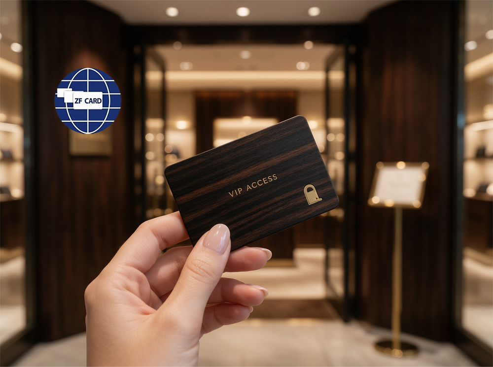 Carte en bois RFID <BOS> carte à puce NFC en bois écologique personnalisée fabricant Chine